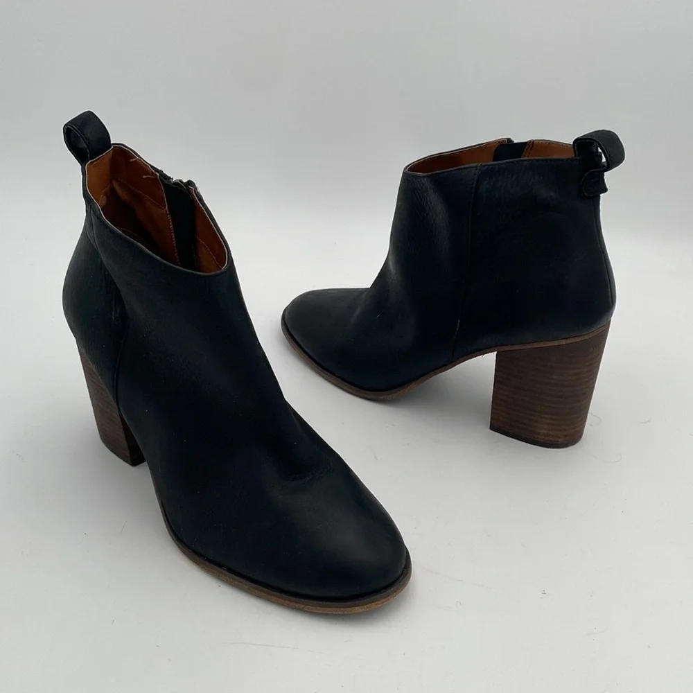 BP Black Ankle Booties women 10M leather casual festival office retro Y2K